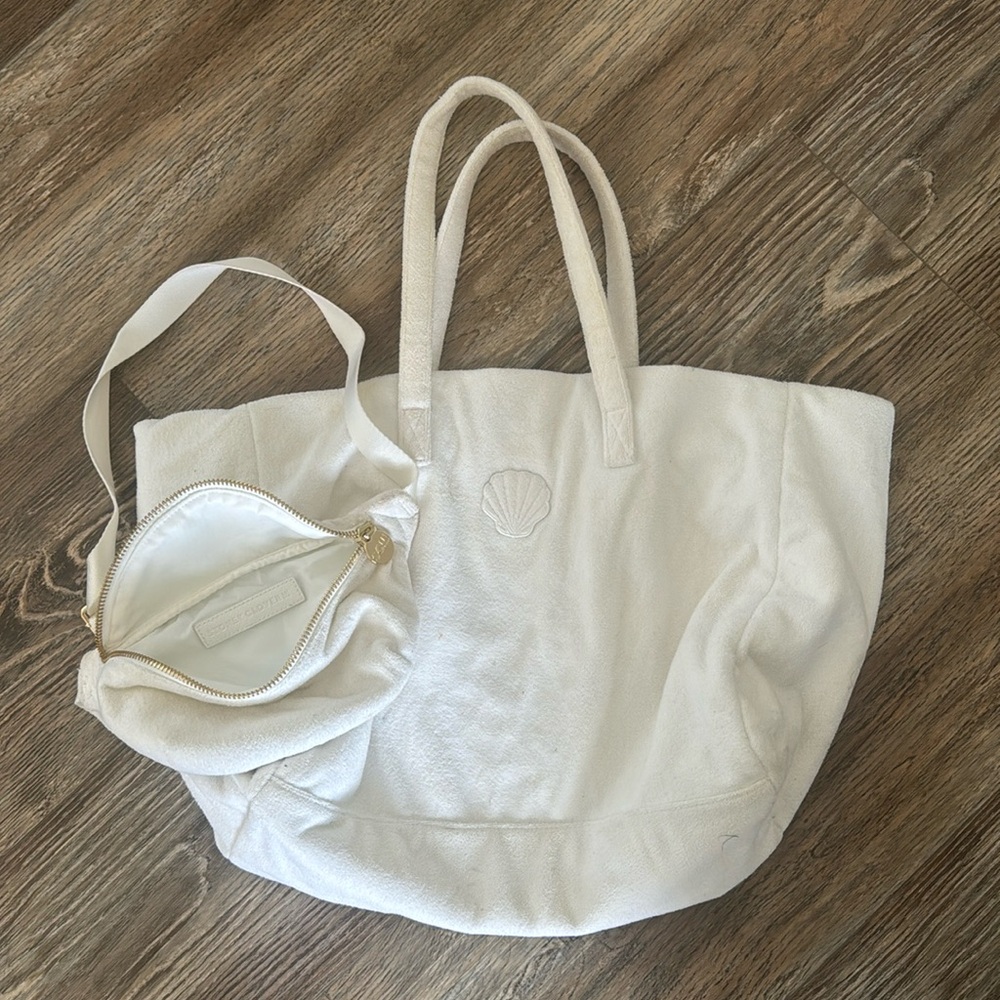 White Terry Stoney Clover large tote and fanny pack